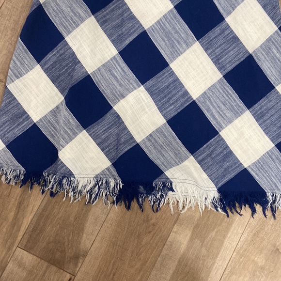 NWOT  natural reflections plaid fringe button dress, size L, 100% cotton - Picture 2 of 7